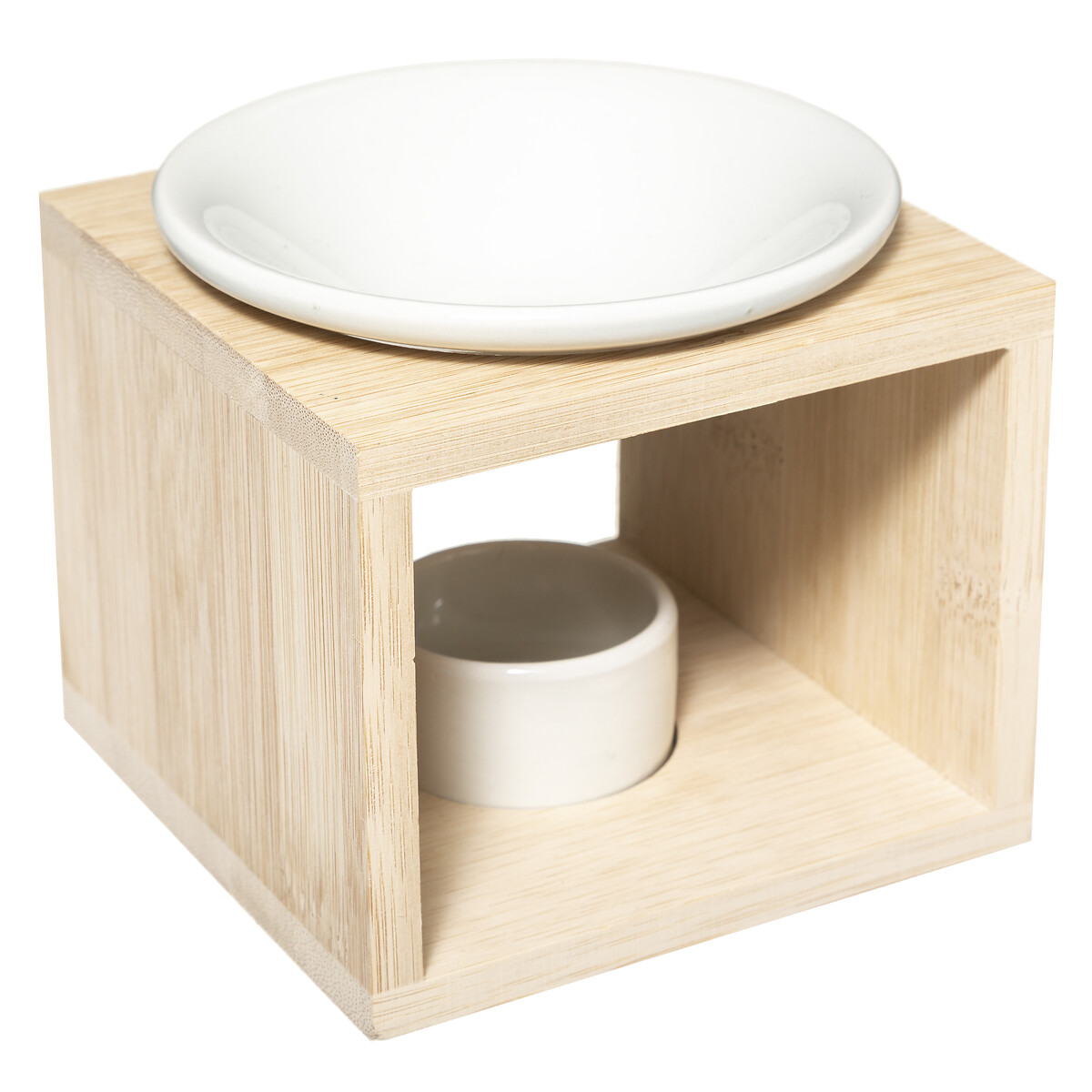 Quemador Bambú/Cerámica 11.5x11.5x9.5Cm