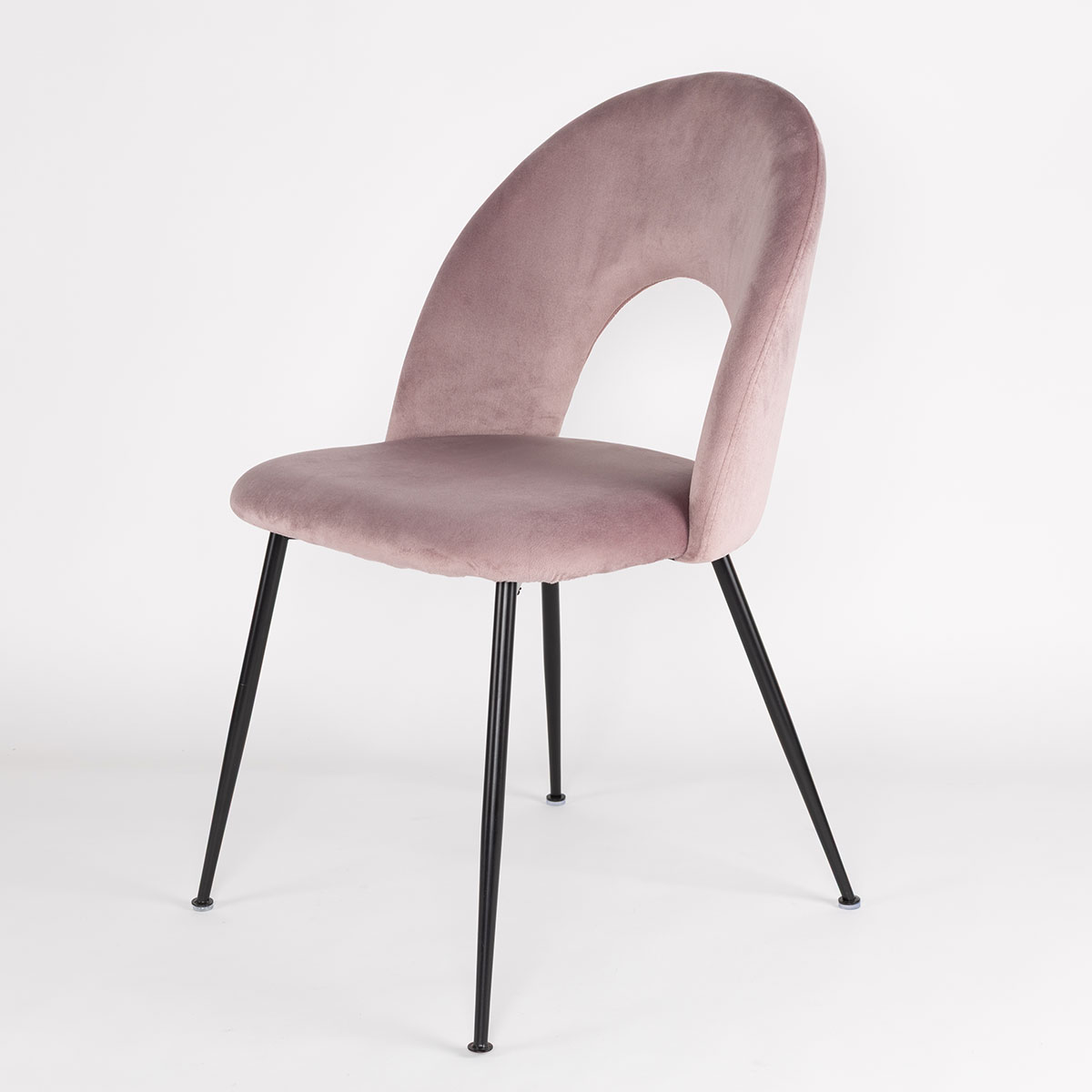 Silla RAVEN de terciopelo rosa