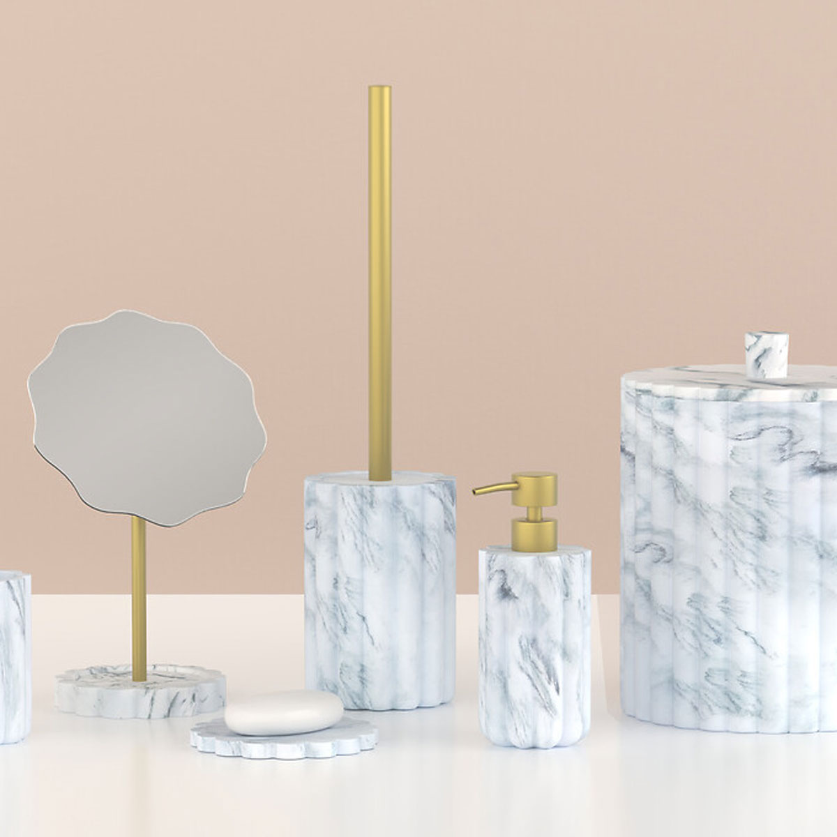 Dispensador MARBY para jab&oacute;n wc blanco 230ml