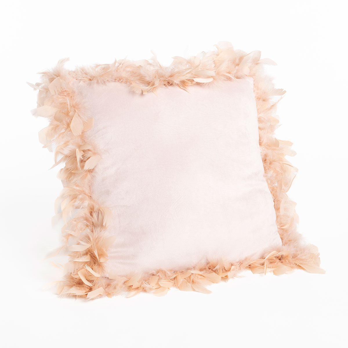 Cojín rosa claro de terciopelo 40x40cm