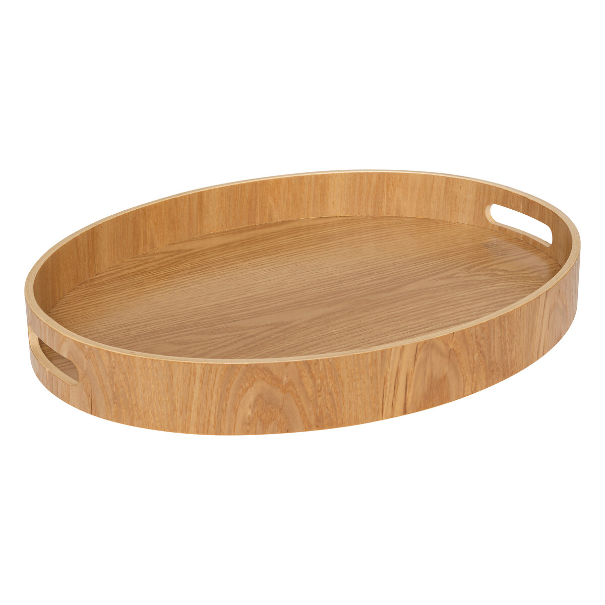 Bandeja ovalada beige de madera 43cm