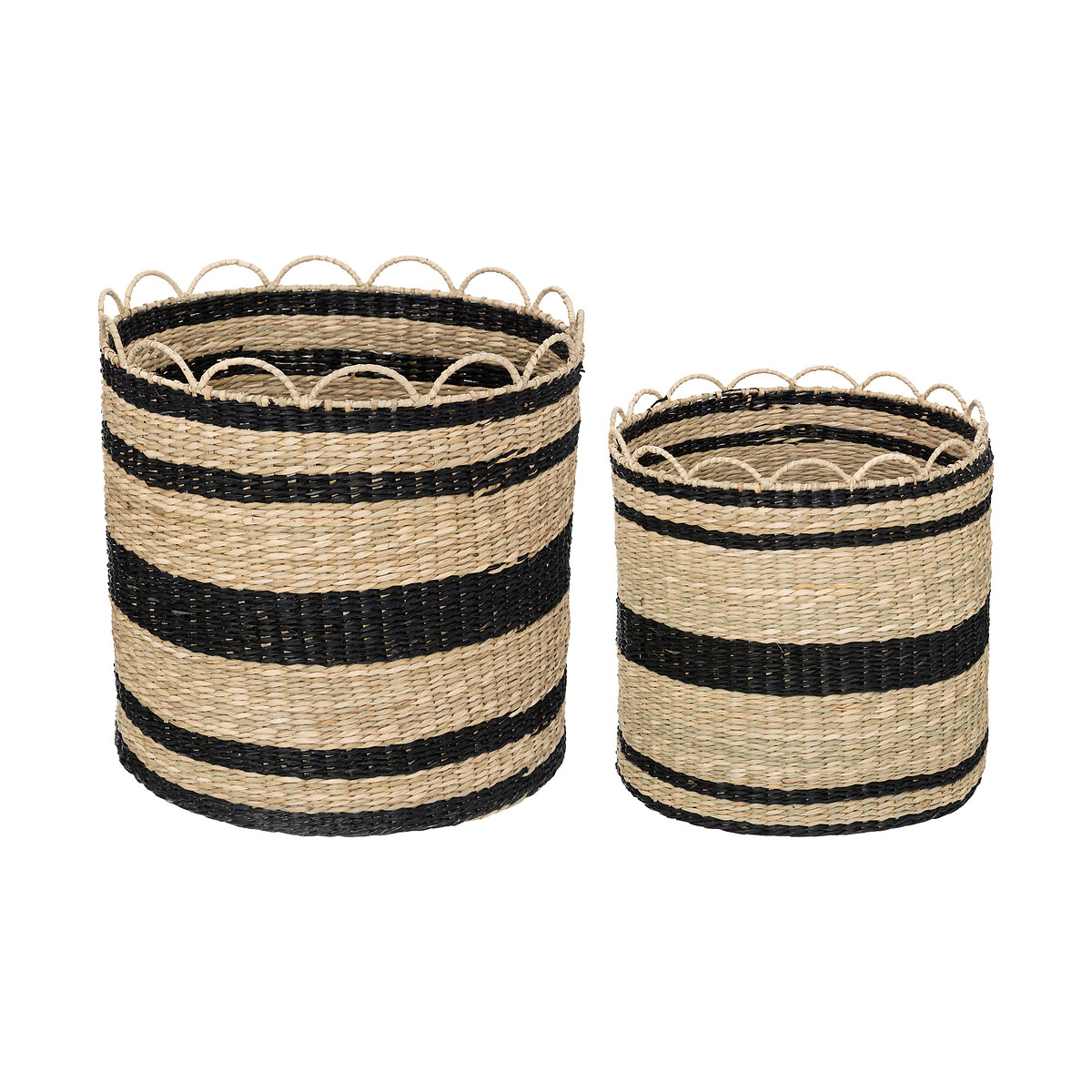 Cesto De Rafia Beige 35x35x35Cm