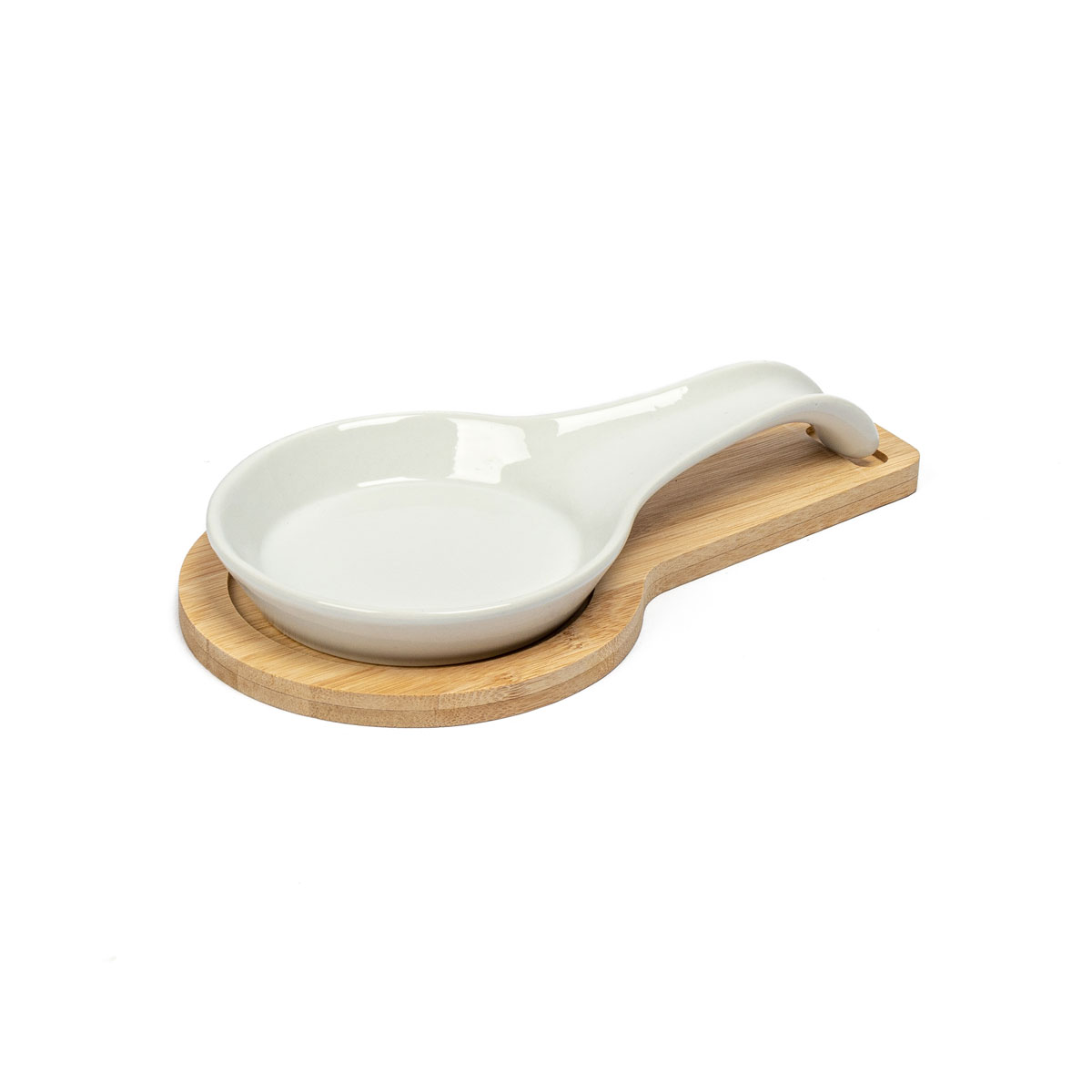 Reposacucharas De Cer&aacute;mica Base De Bamb&uacute;