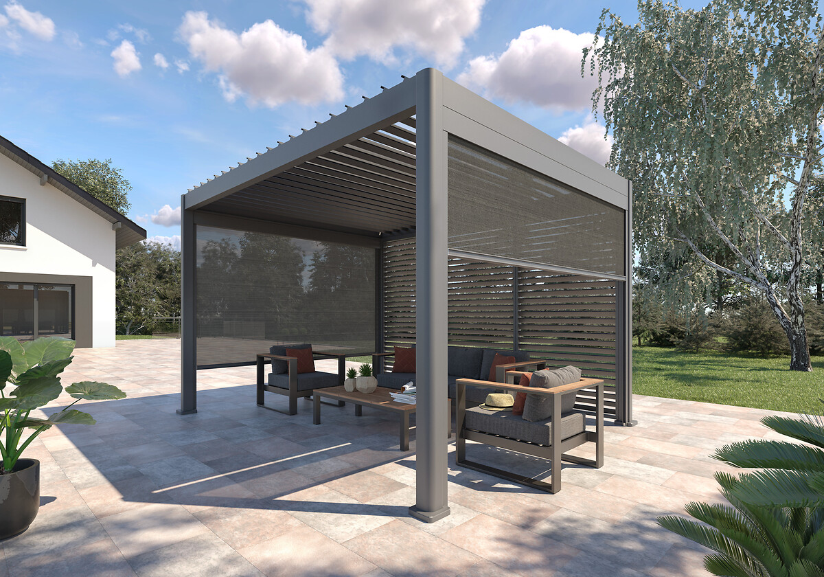 Pérgola ÉVORA gris graphite 4x3m