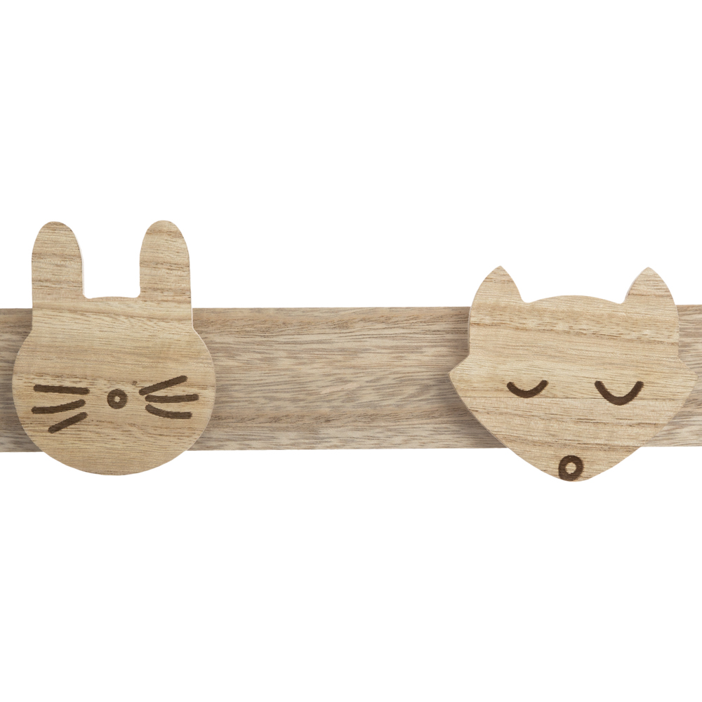 Cabide Animais Wild Castanho Em MDF