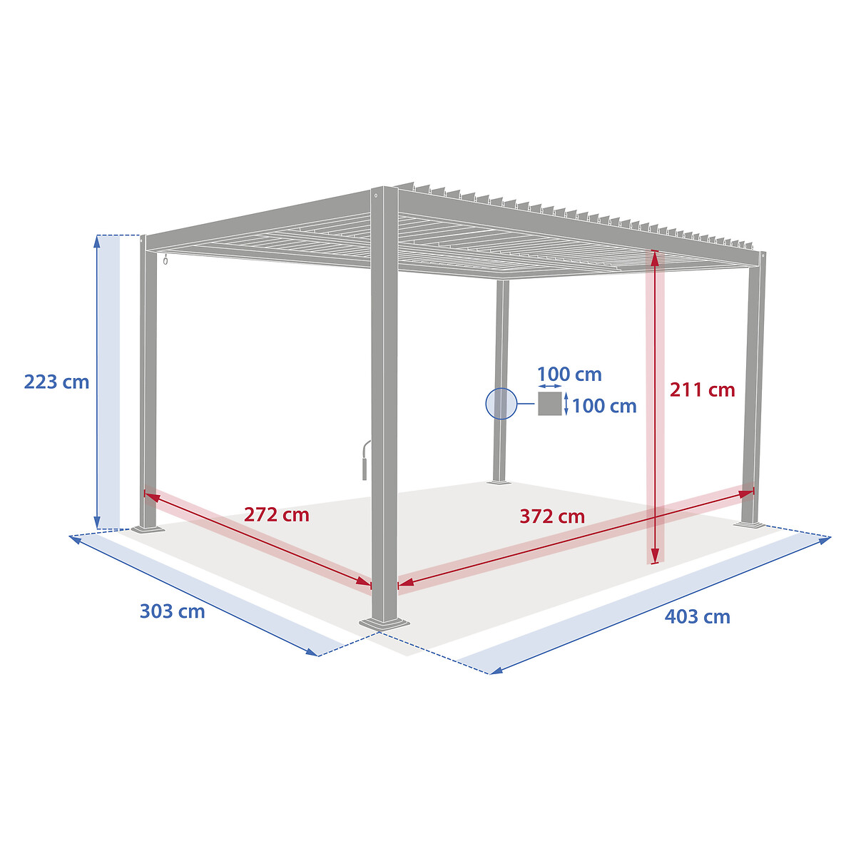 P&eacute;rgola EVONIS gris graphite 4x3m