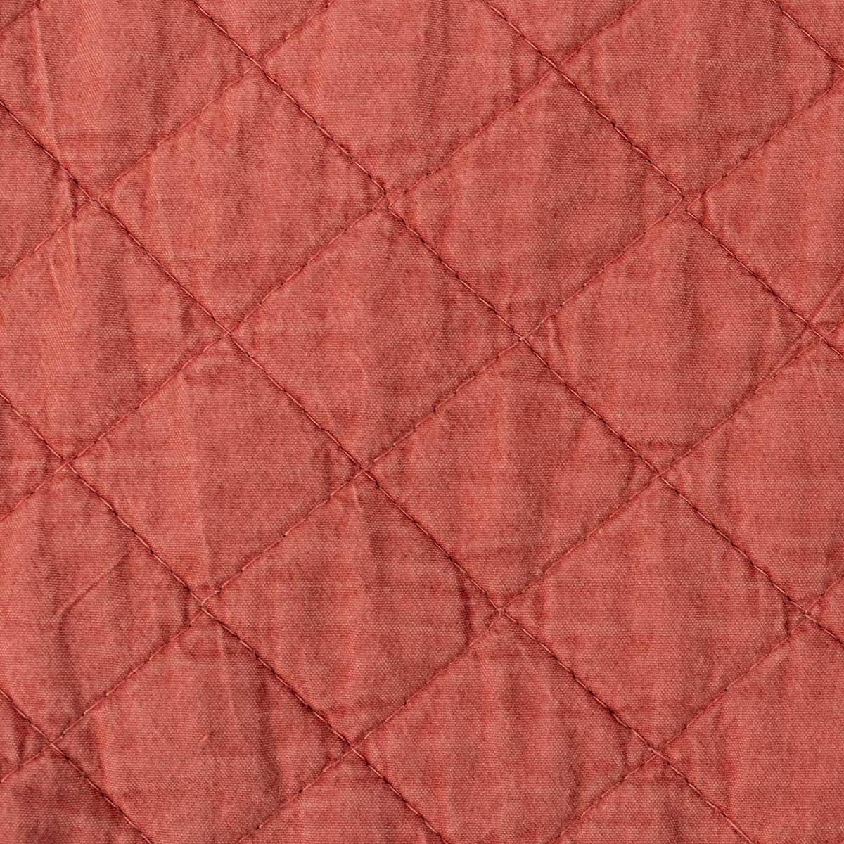 Edredón STONEWASHED terracota con volante 220x240c