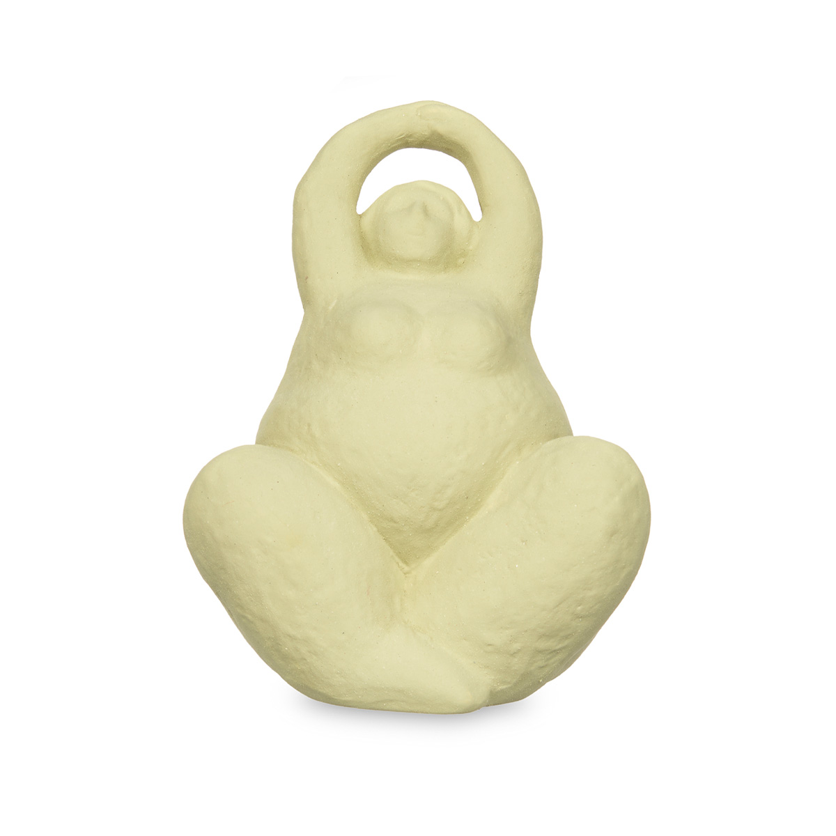 Figura forma de mujer yoga de cer&aacute;mica verde 18cm