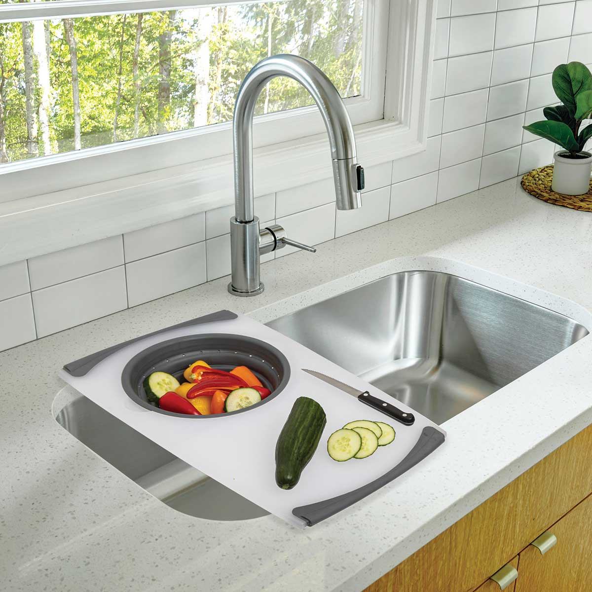 Tabla De Cocina Con Recipiente Plegable