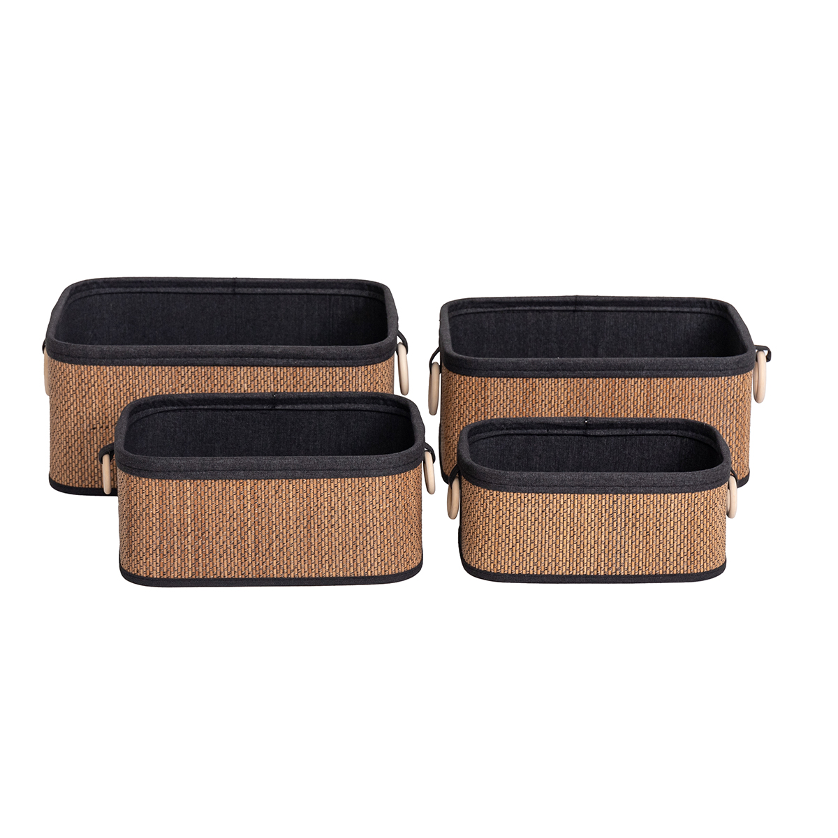 Cesta de ba&ntilde;o de bamb&uacute; con asa de madera 18x28cm