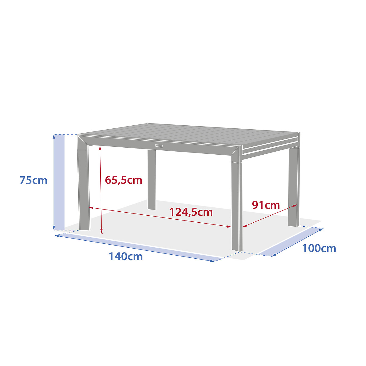 Mesa extensible deslizante 10 plazas EVASION