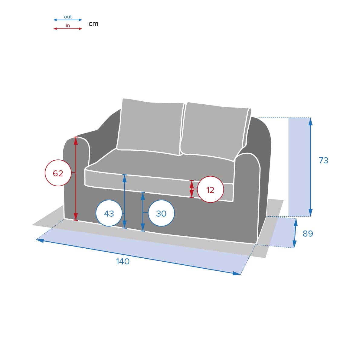 Sofá MOORÉA TERRE d'ombre de ratán sintético 