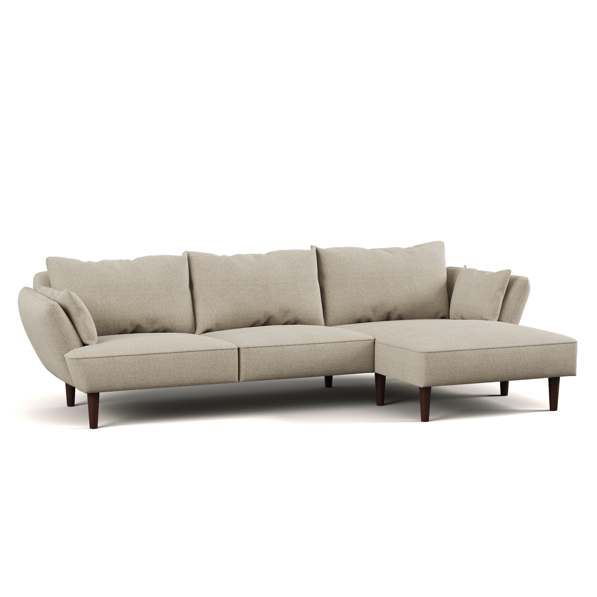 Sof&aacute; Bruges Bege Com Chaise Longue