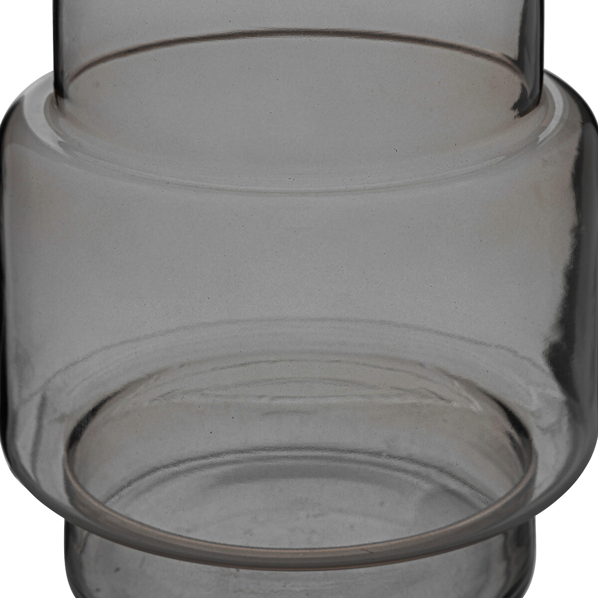 Jarrón De Vidrio Geométrico May Gris 
