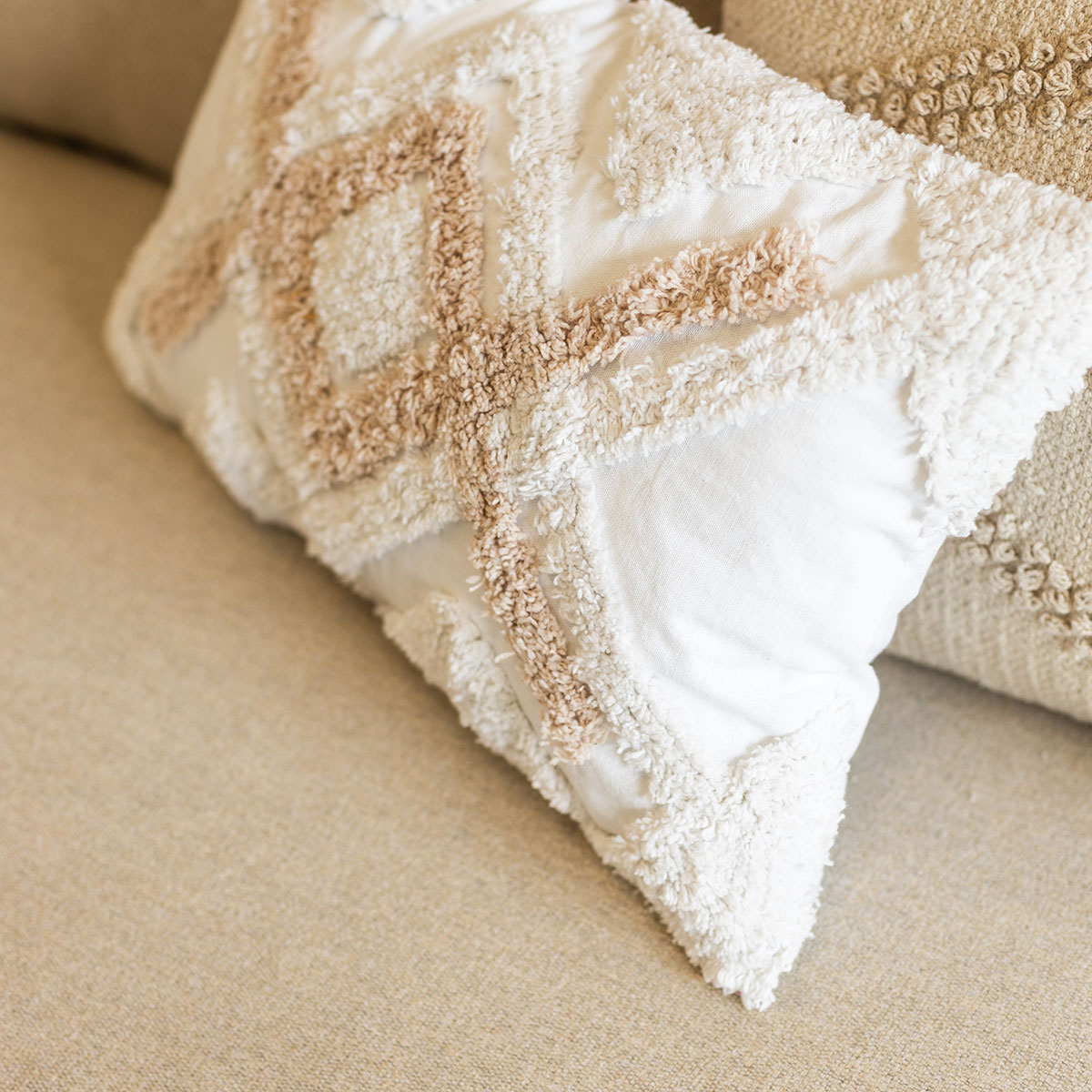 Funda De Cojín Marfil 30x50Cm