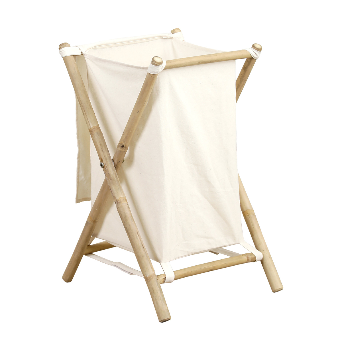 Cesto para colada de bambú y tejido natural