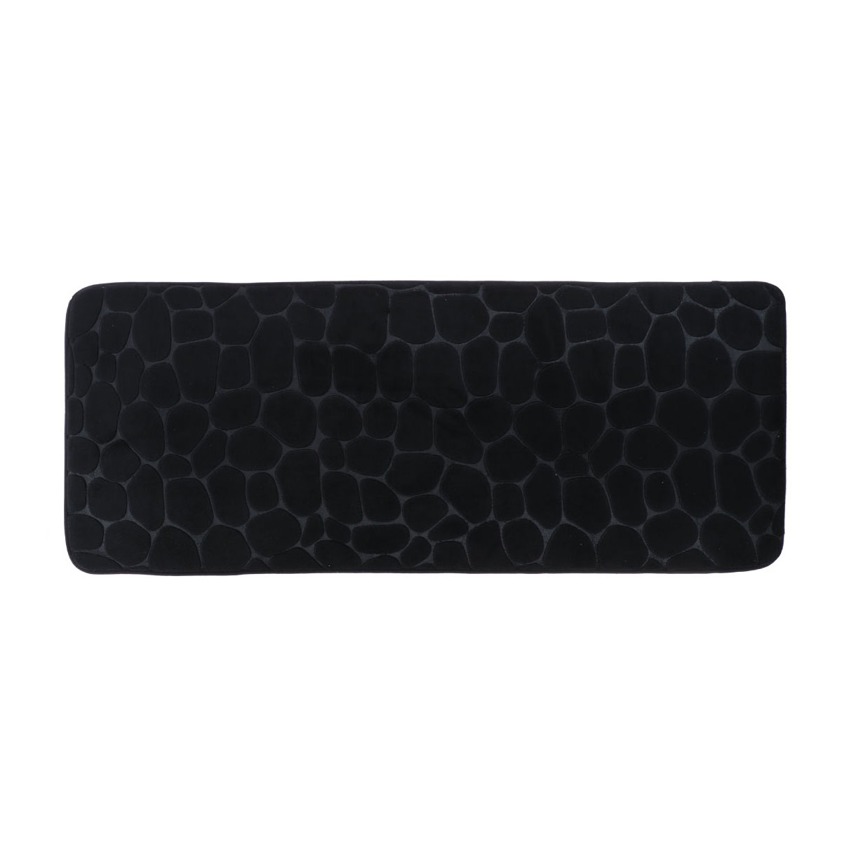 Alfombra de ba&ntilde;o microfibra MEMOIRE negro 45x120cm