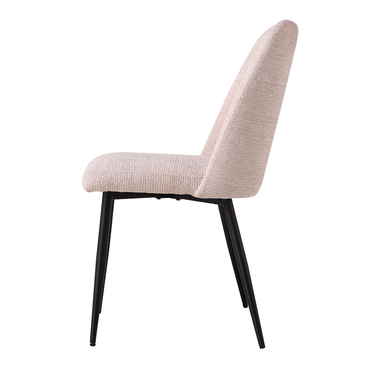 Silla KAFUE de tejido beige con patas negras