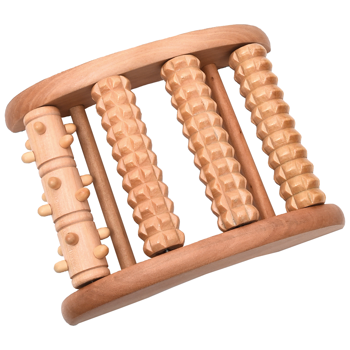 Masajeador De Pies De Madera Con 4 Rodillos