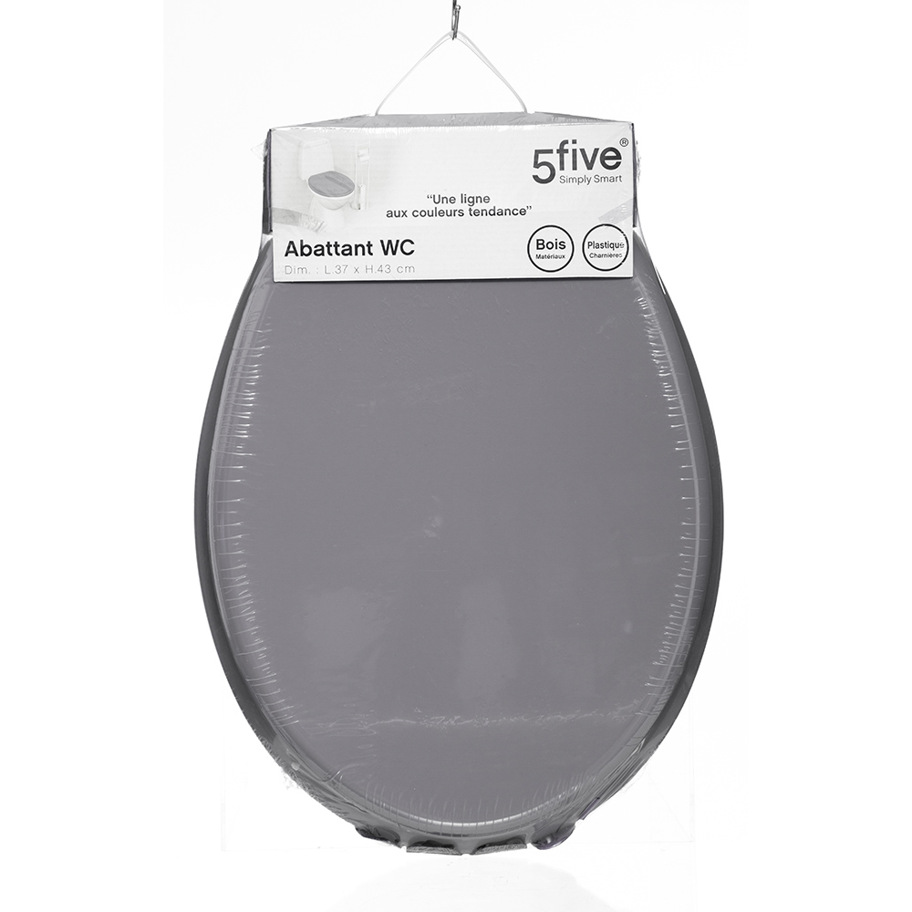 Tampa Wc Em Madeira Lux Cinza