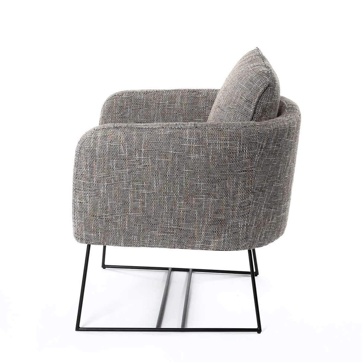 Butaca TIM gris patas met&aacute;licas negras 