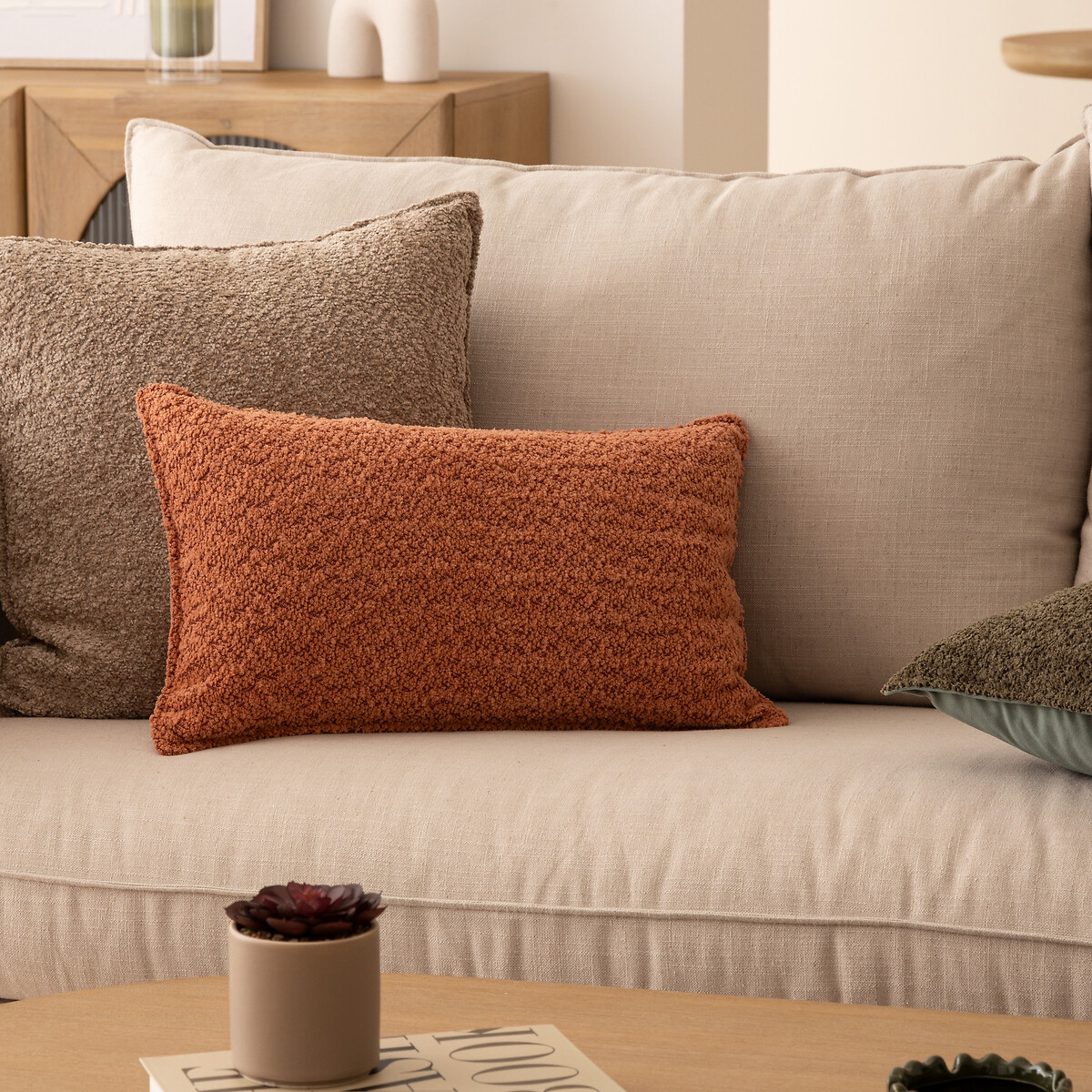 Almohada Bouclette Terracota 30x50cm