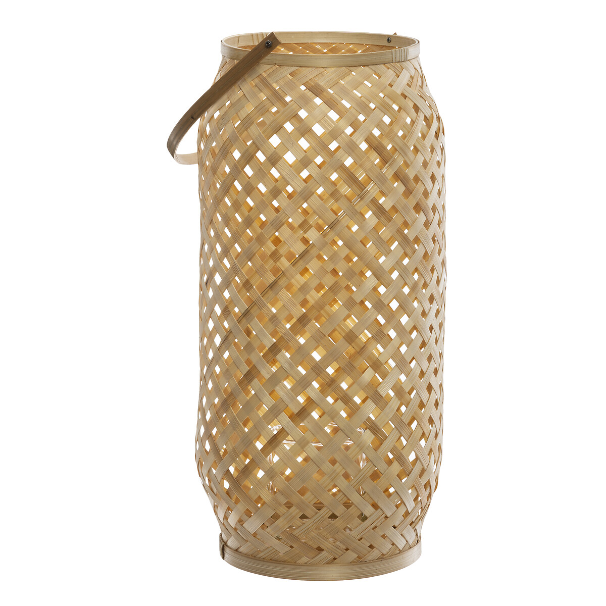 Lanterna Natural Cross Em Bambu 47cm