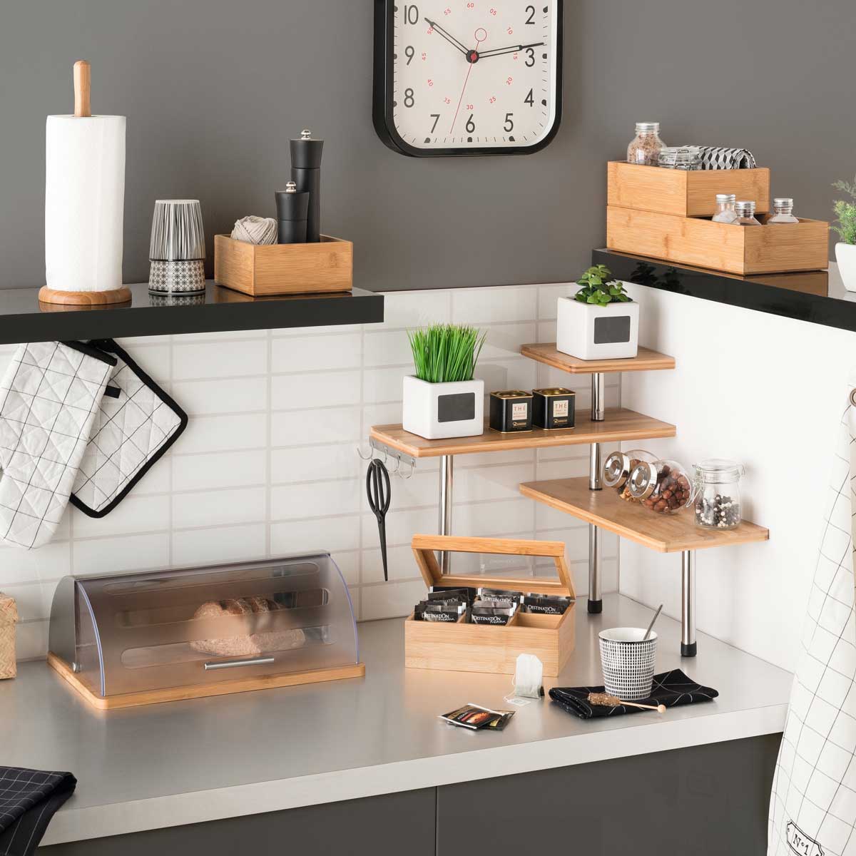 Portarrollos de cocina de bambú