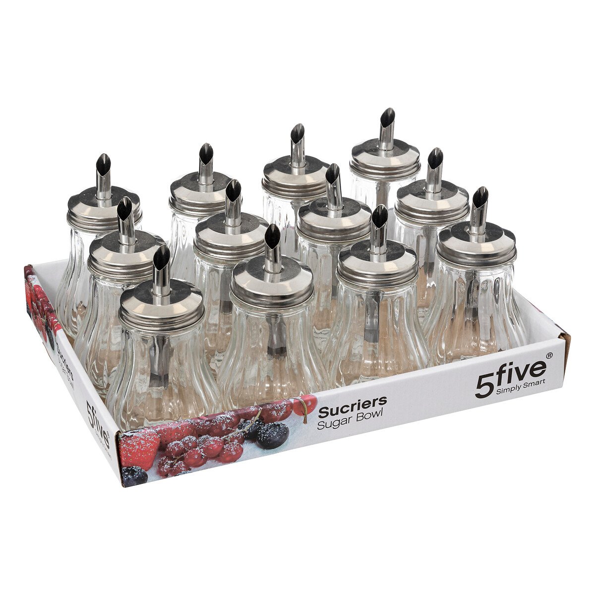 Azucarero Vidrio C/Dosif. Inox  18Cl