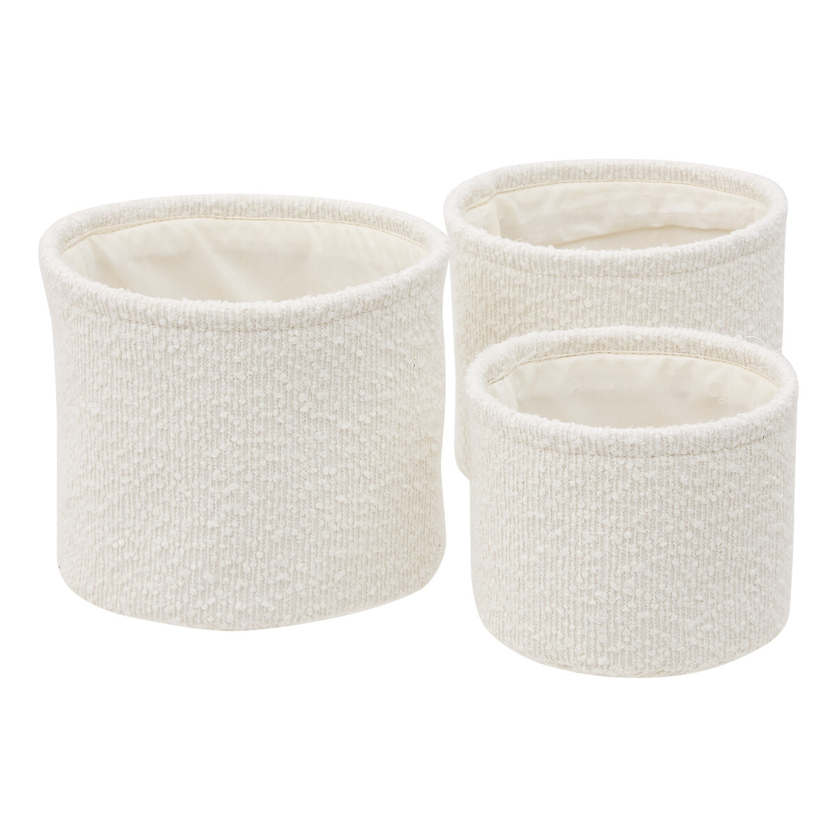 Set de 3 cestos blancos