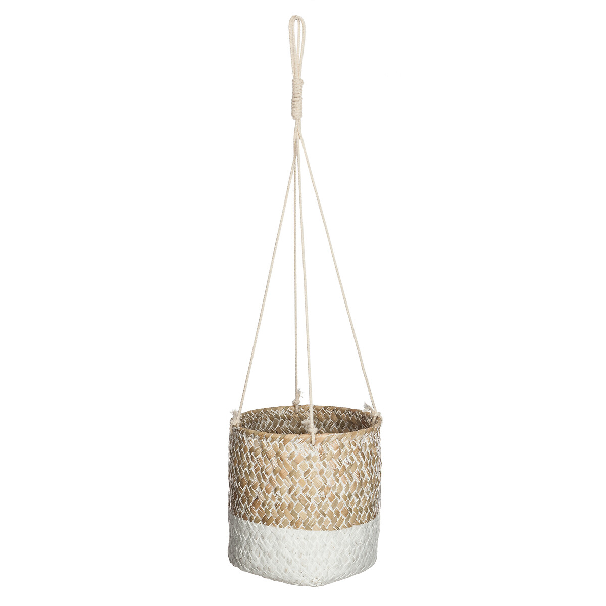 Macetero Colgante Etnik Blanco y Beige