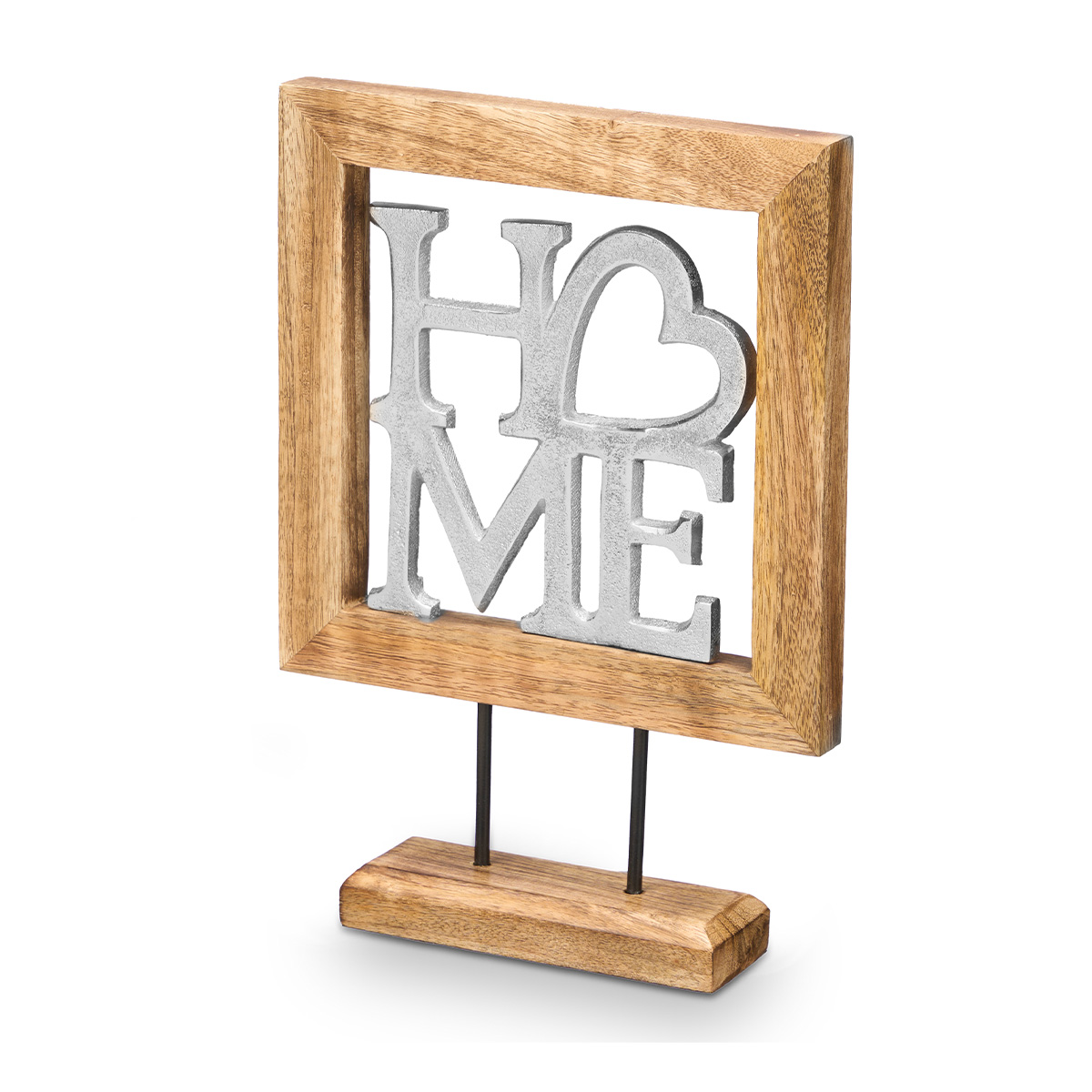 Palabra decorativa HOME con soporte de madera