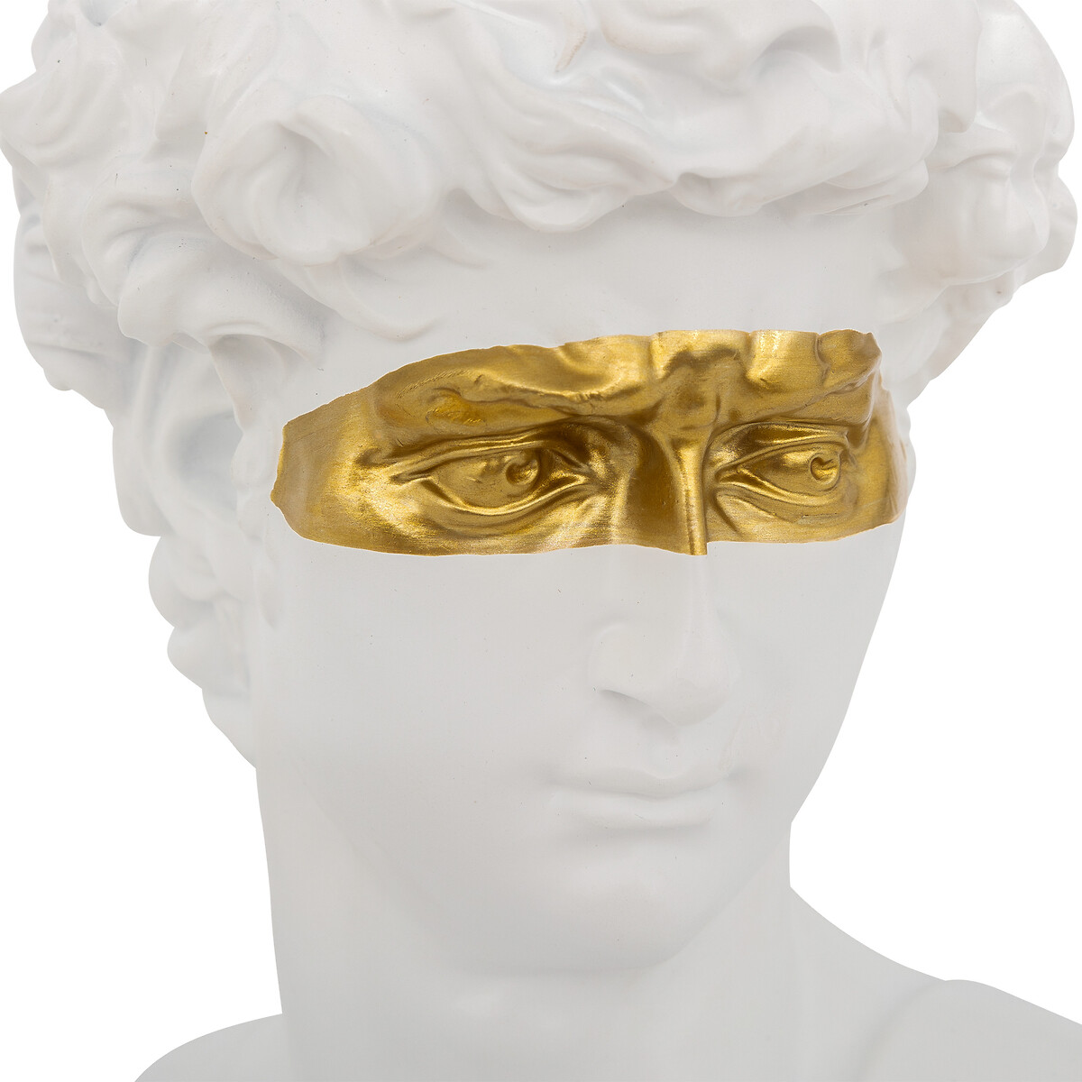 Estatua cabeza de hombre con ojos dorados David