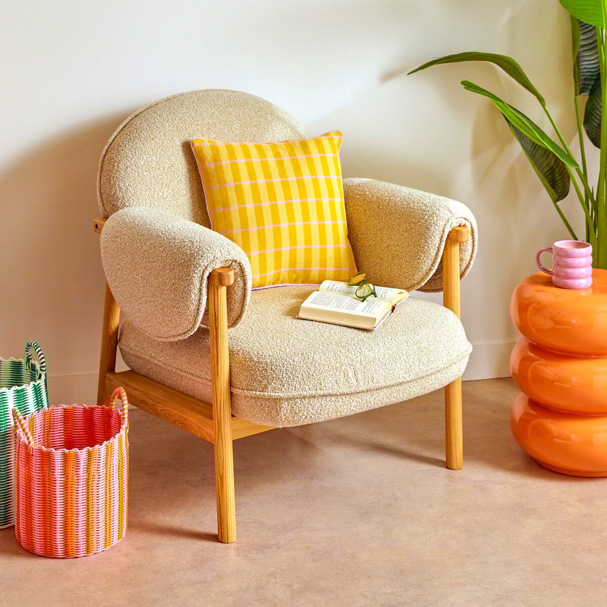 Coj&iacute;n POOLSIDE amarillo 40x40cm