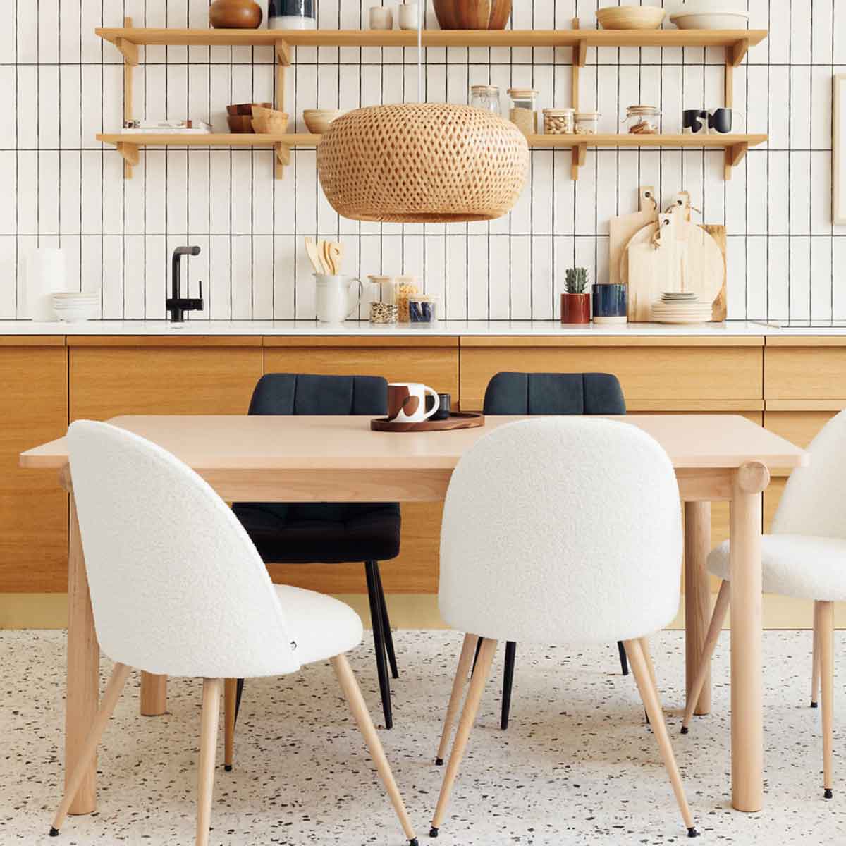 Mesa de comedor ARDEN beige de mdf