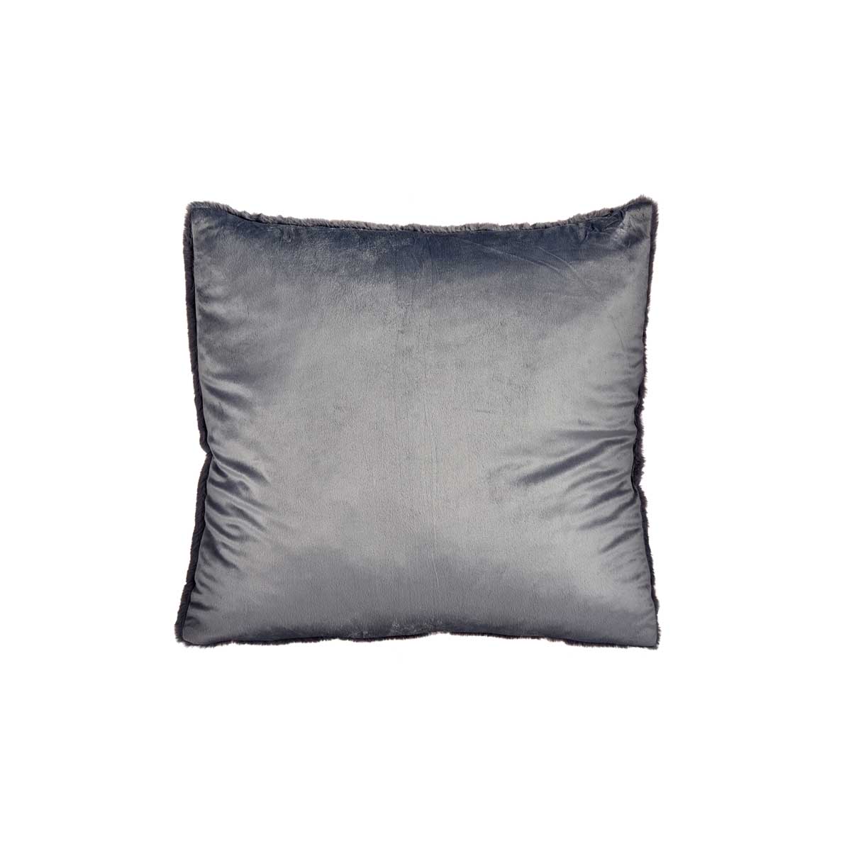 Cojín Gris Oscuro Con Piel 60x60cm