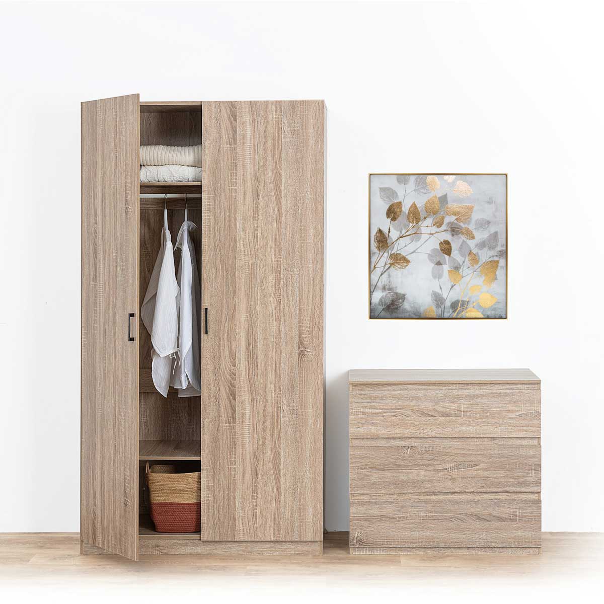 Cómoda de almacenaje DOLO beige con 3 cajones