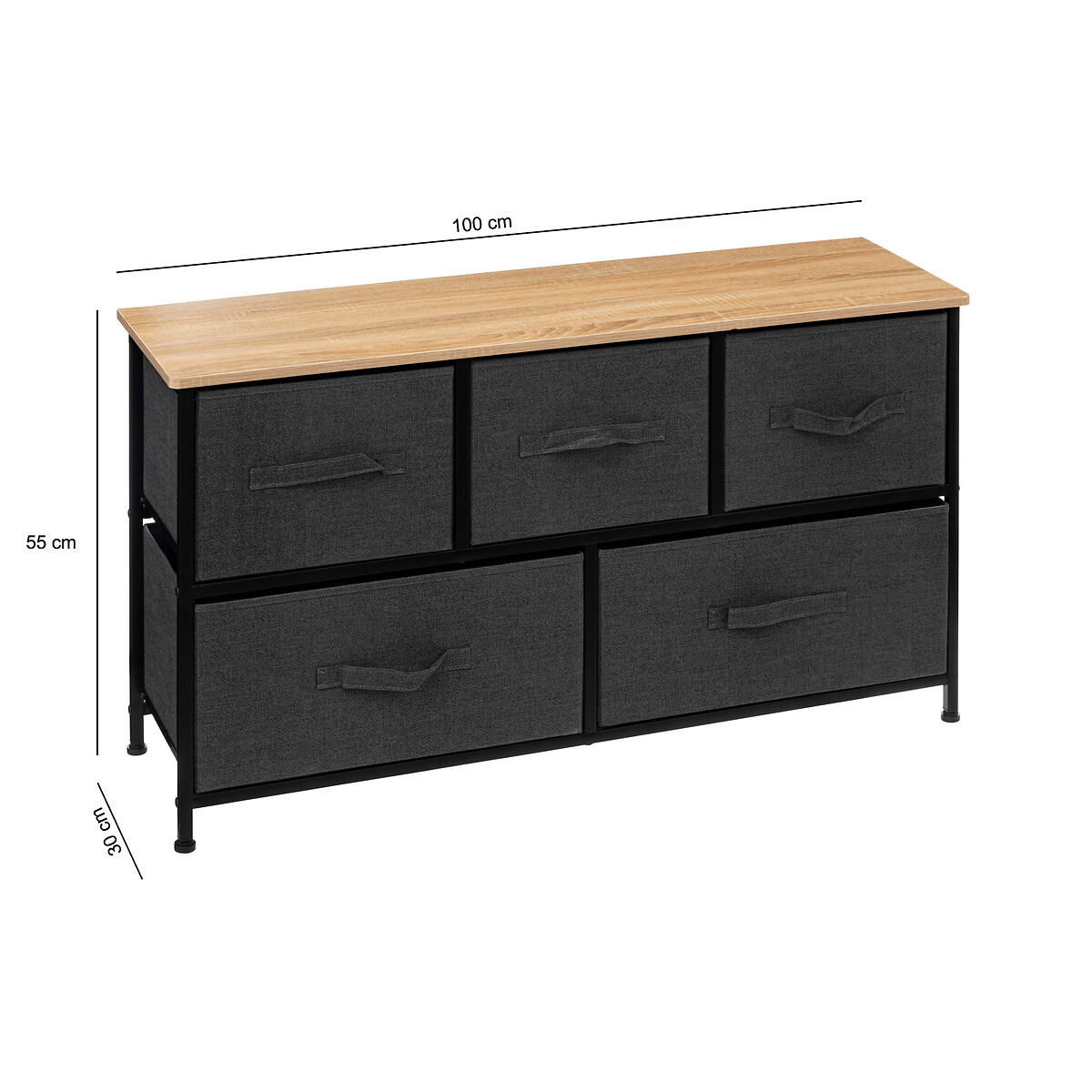 Mueble para almacenaje TISSA gris oscuro 55cm
