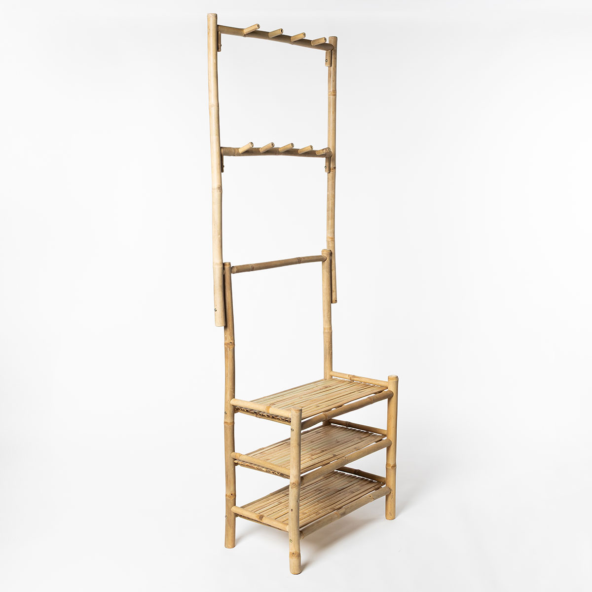 Mueble de ba&ntilde;o con 3 estantes de bamb&uacute;