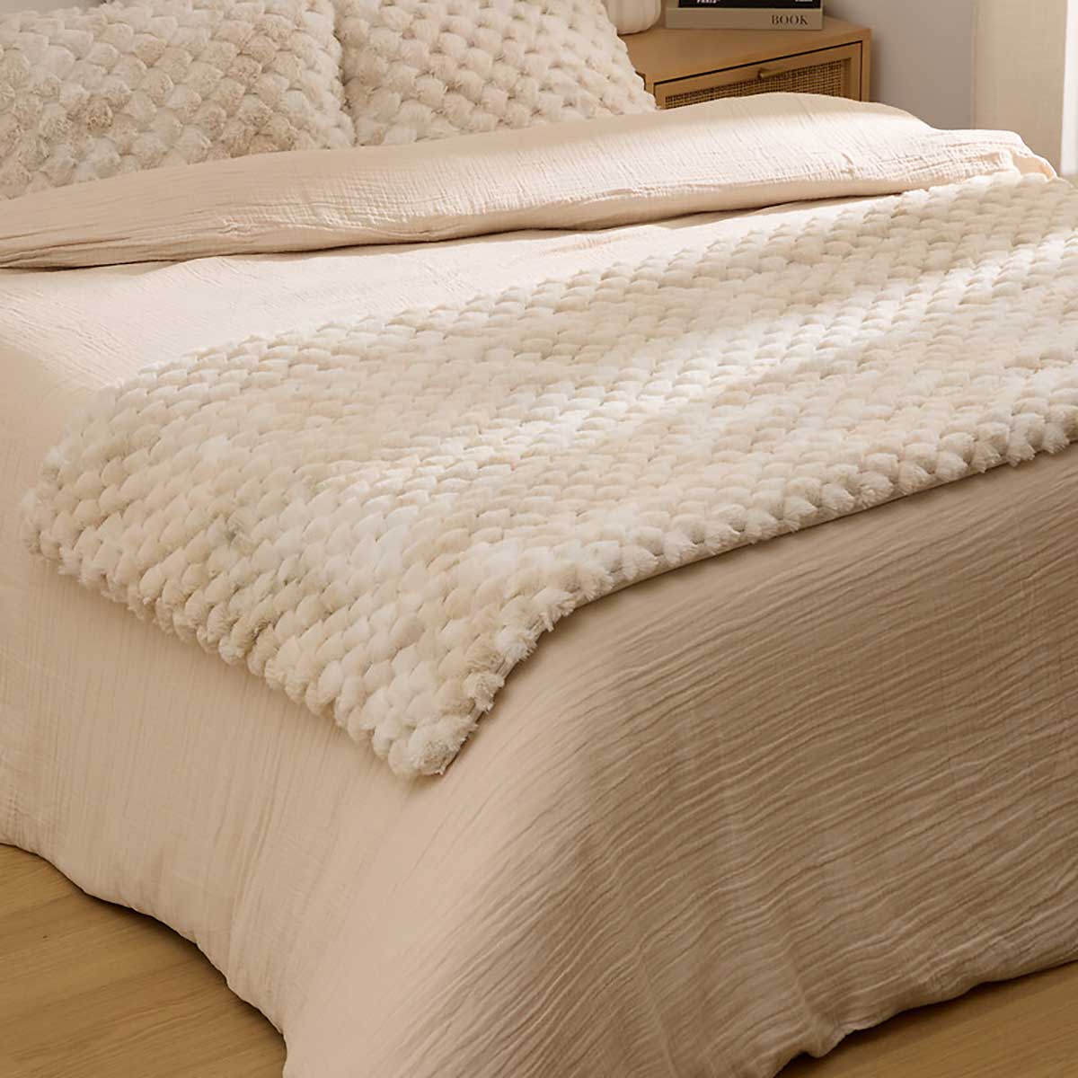 Manta ADRIEL beige pelo 80x180cm