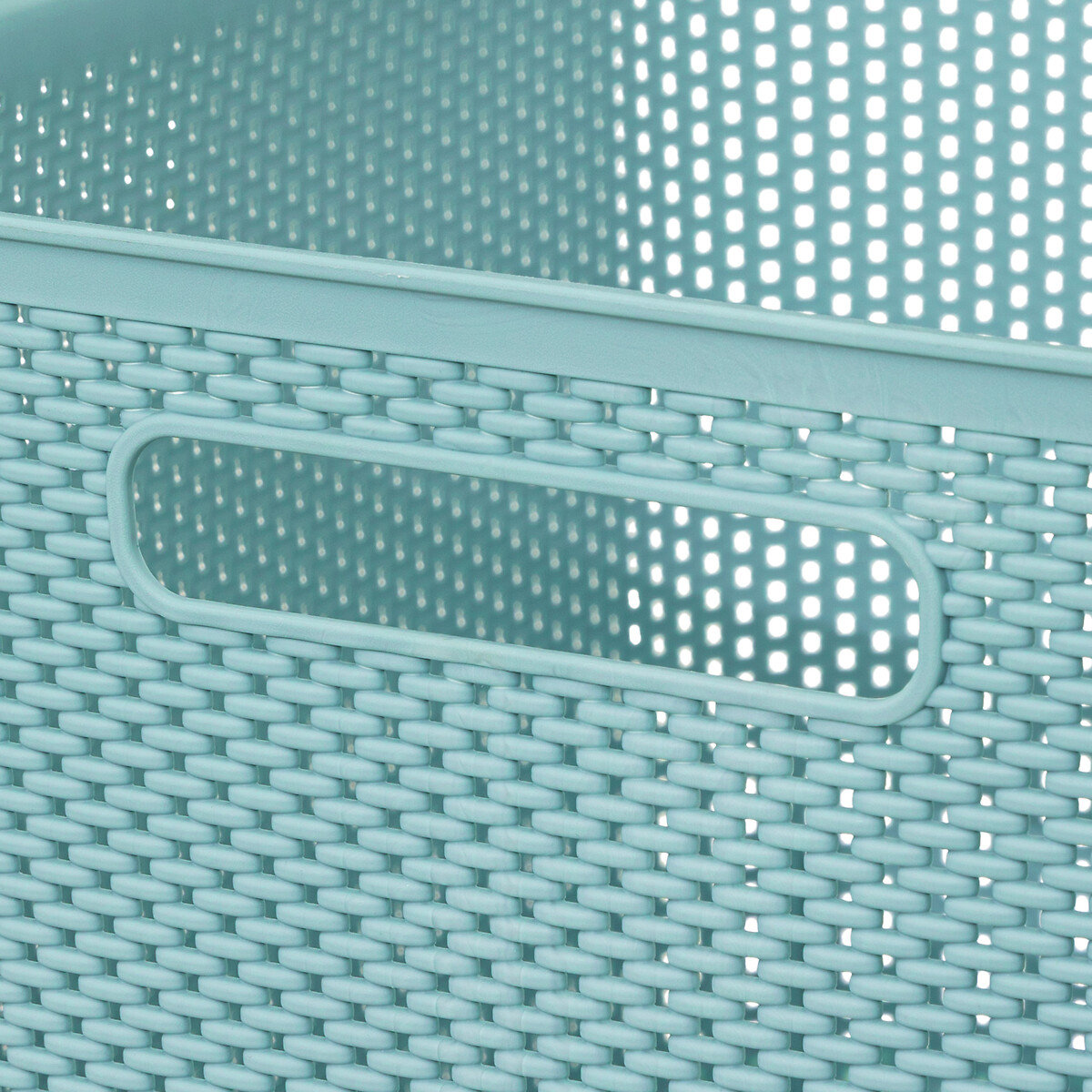 Cesto De Almacenaje De Crochet Azul 19L