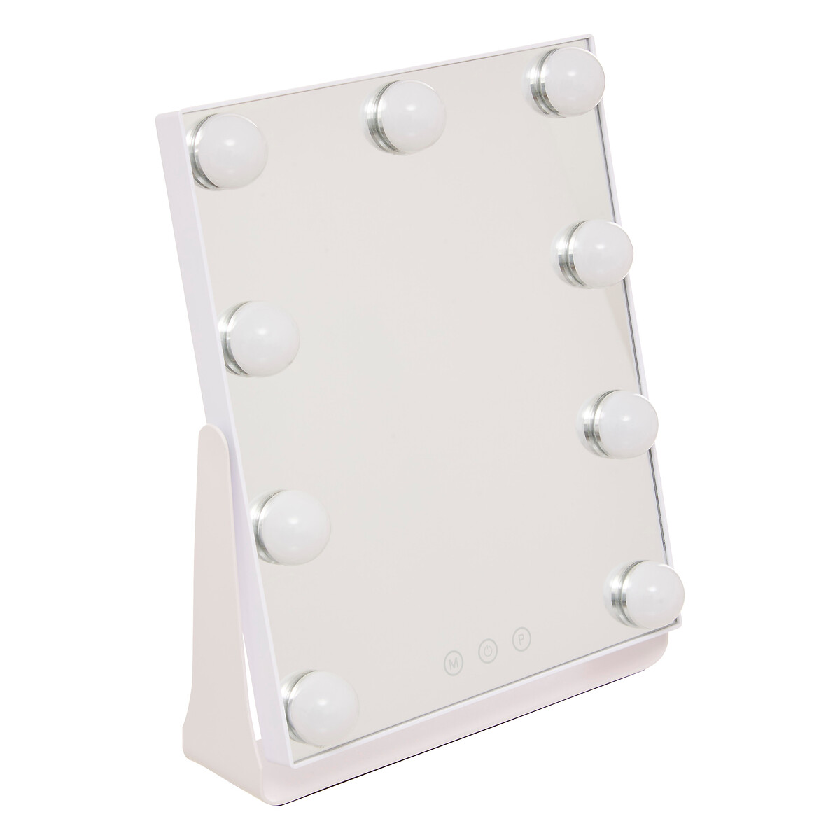 Espejo wc blanco con luz led 32cm