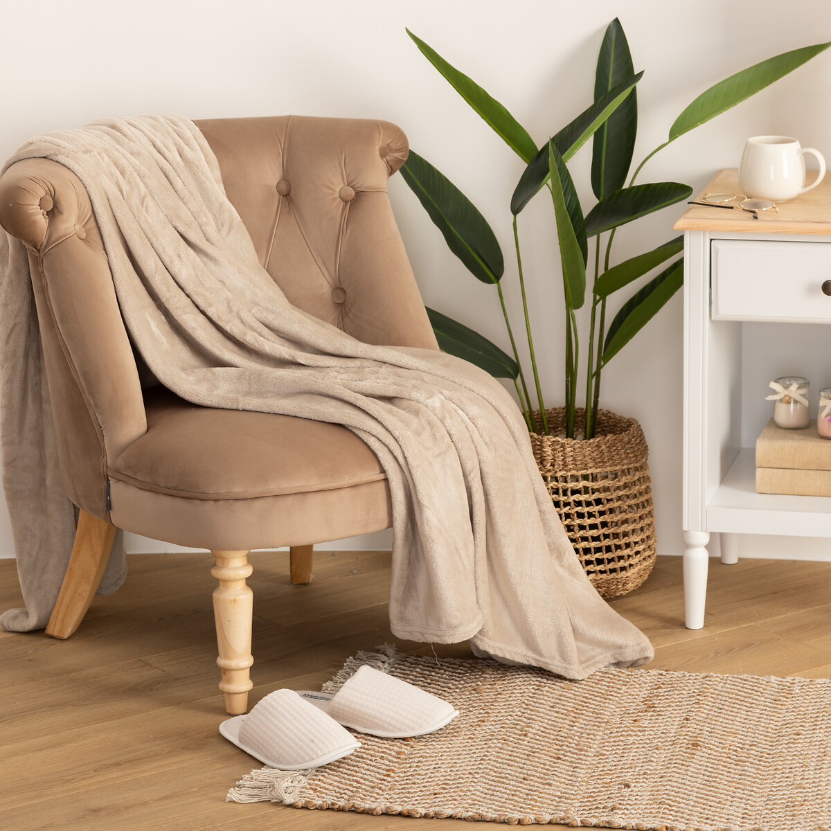 Manta Coralina Color Lino 130x180Cm