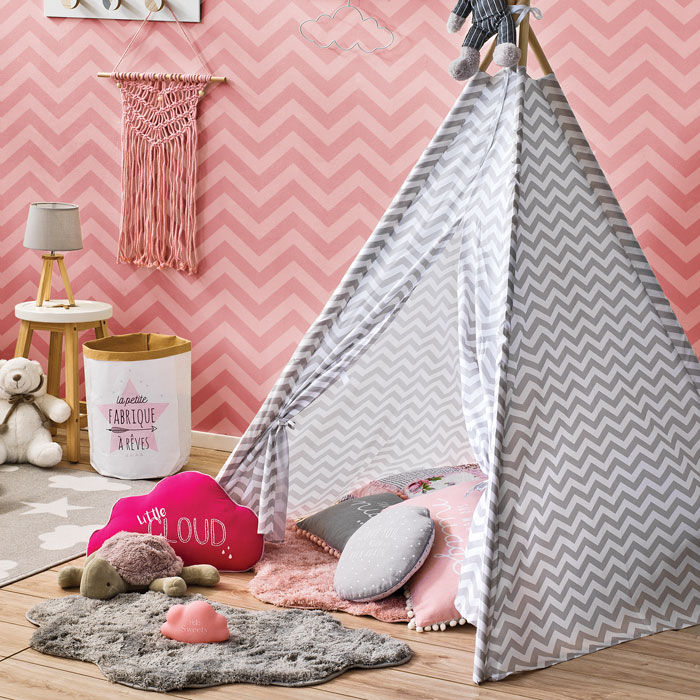 Tienda Tipi Gris P/Niños 120x160x120Cm
