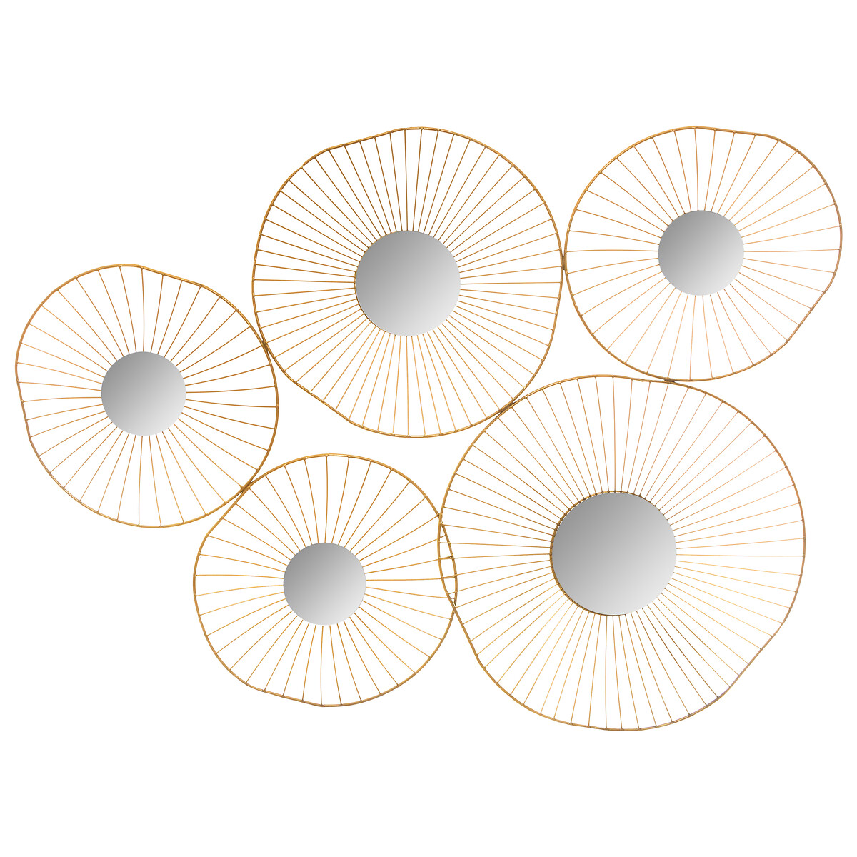 Juego De 5 Espejos Decorativos Metal