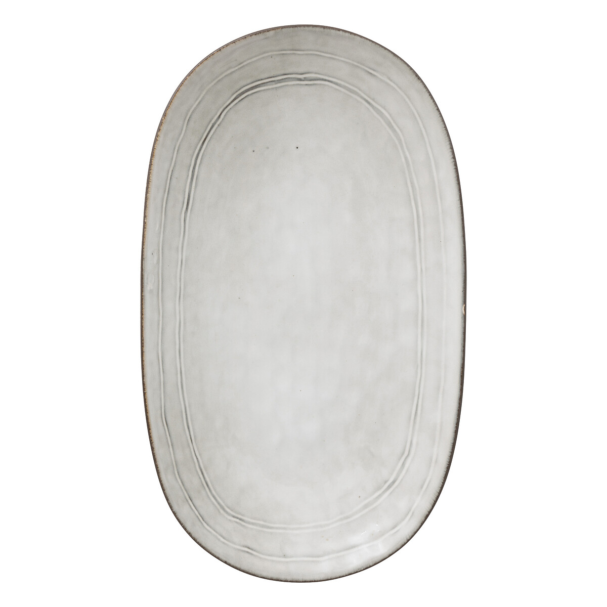Fuente ovalada FLOWER gris 18x30cm