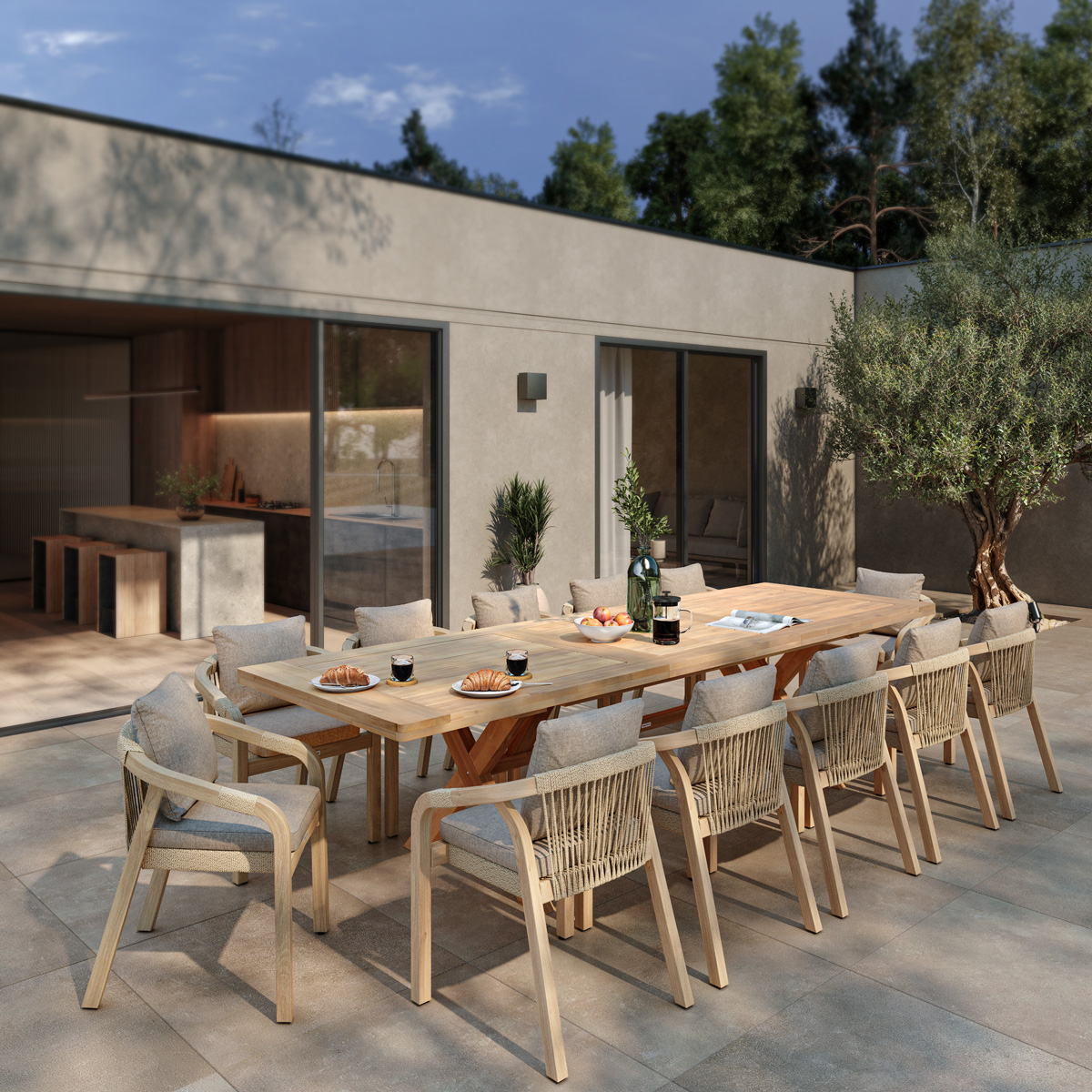 Mesa extensible XENIA de madera de acacia