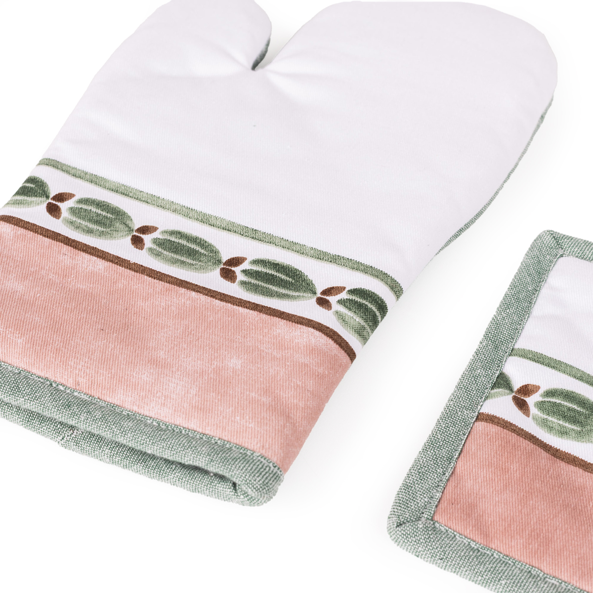 Set de manopla y agarrador de cocina verde