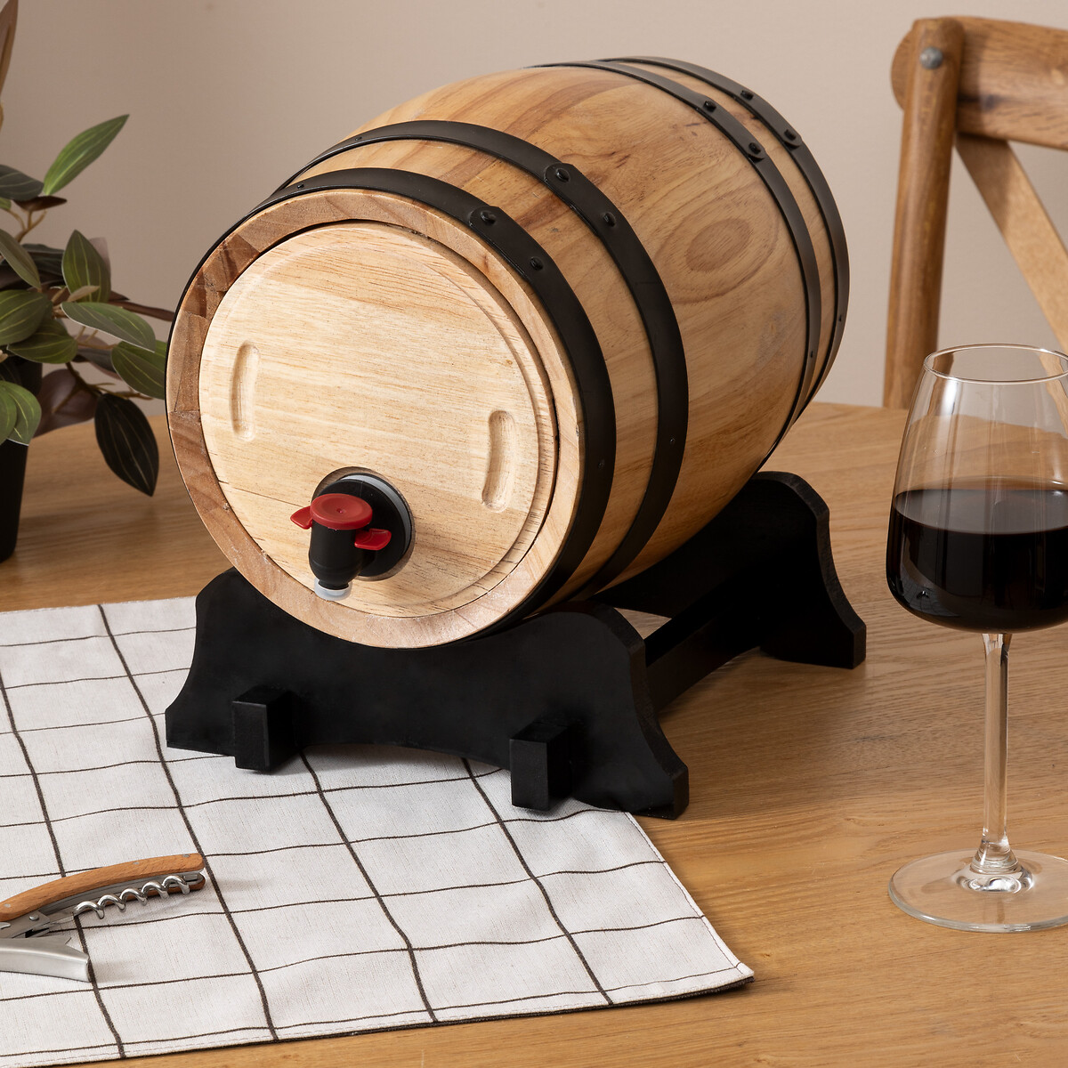 Dispensador barril de vino de madera 5.5l