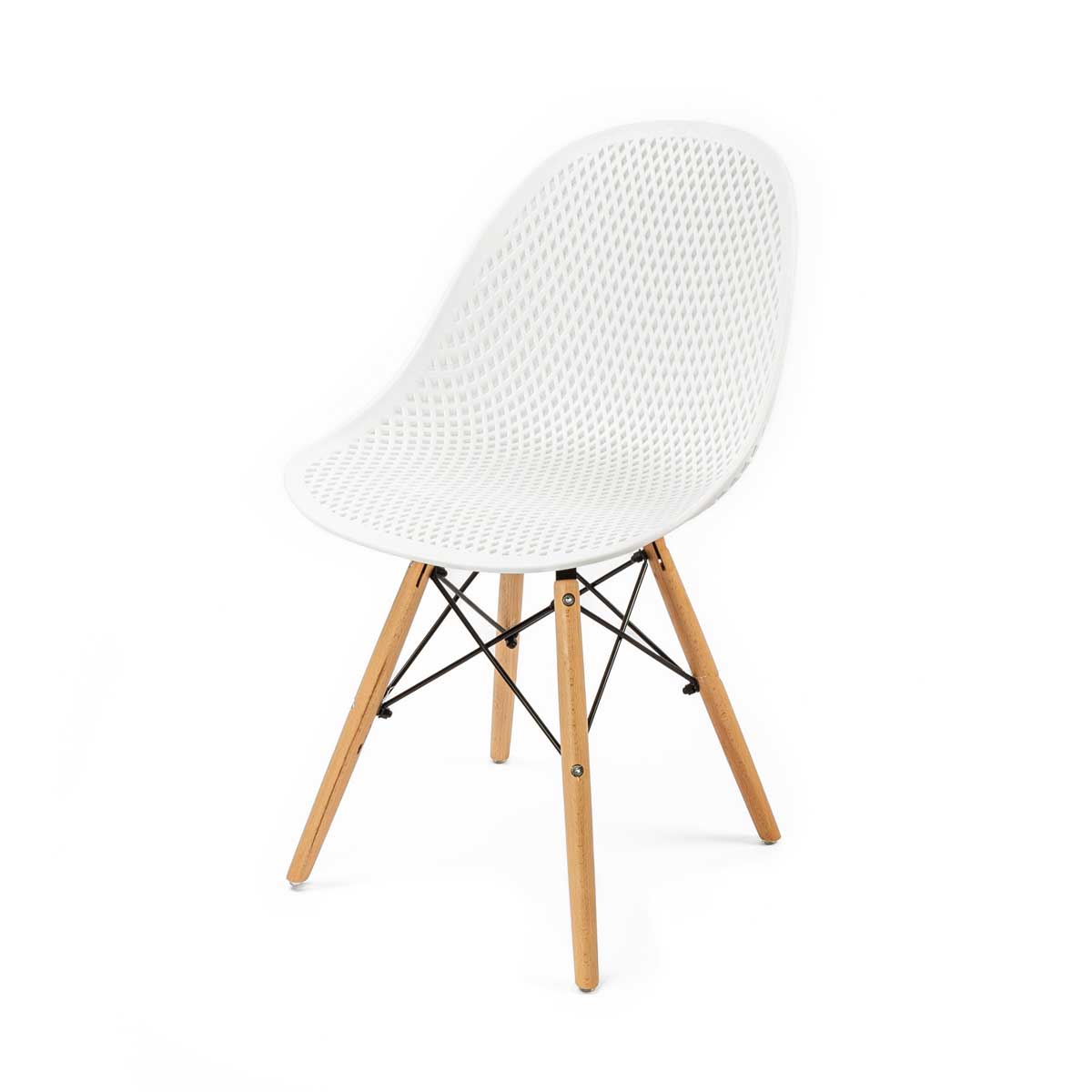 Silla Mezy Blanca Con Patas De Madera